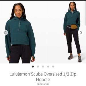 198-$35 *FREE SHIPPING* Lululemon Scuba Oversized 1/2 Zip Hoodie Submarine XS/S
